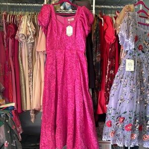 Vibrant Pink Lace Dress
